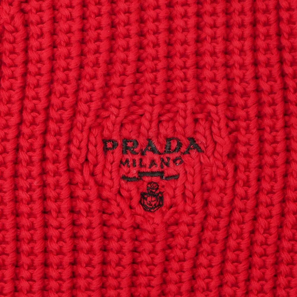 Prada Knit Cropped V-neck Sweater — view 5