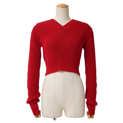 Prada Knit Cropped V-neck Sweater