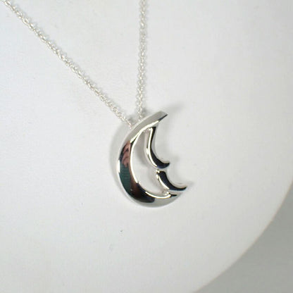 Tiffany & Co 925 Crescent Moon Pendant Necklace — view 3