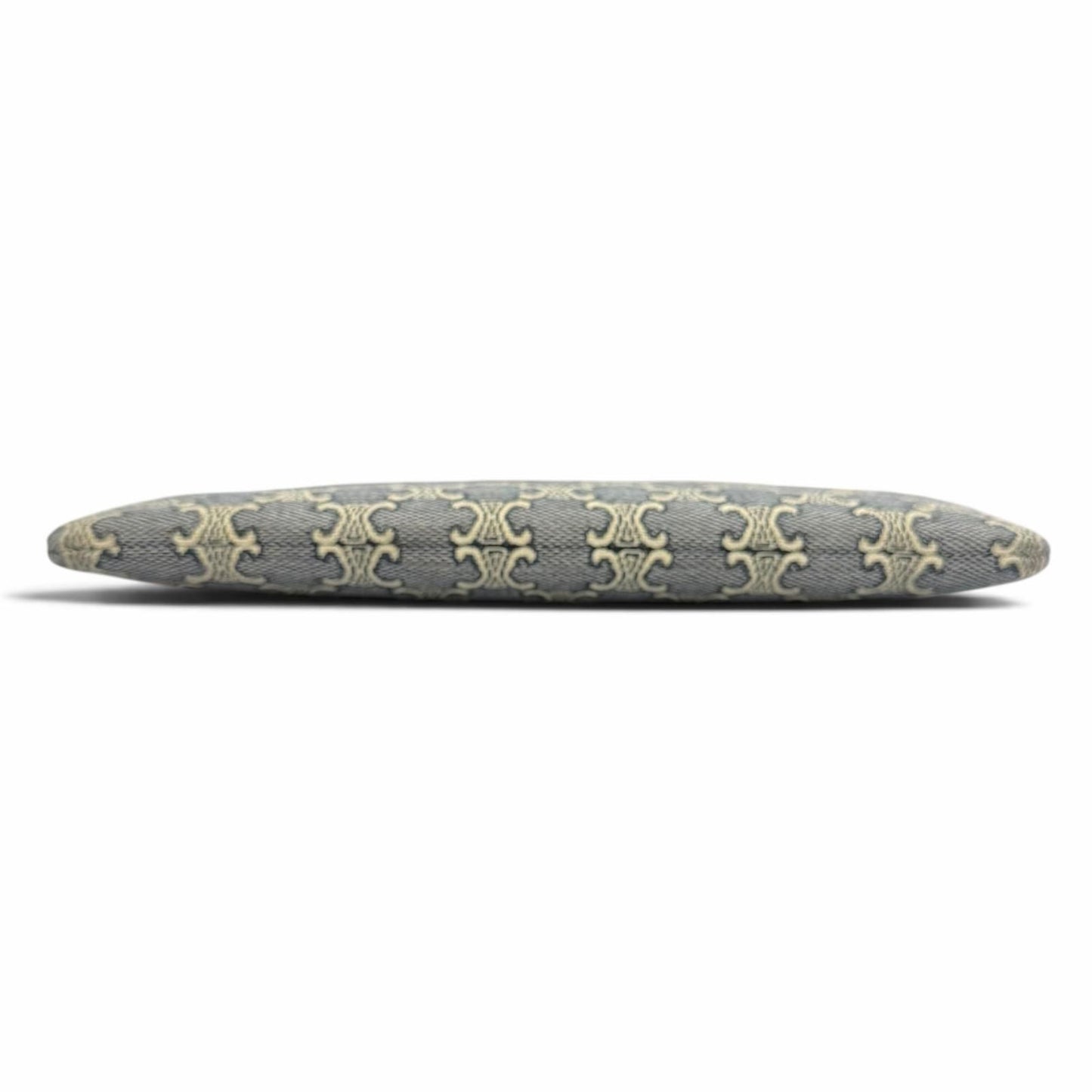 Celine Cuir Triomphe Small Pouch Canvas Leather Navy Ecru — view 5