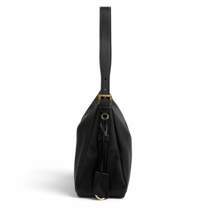 Prada Emme Large Soft Gray Leather Shoulder Bag Triangle Logo — view 5