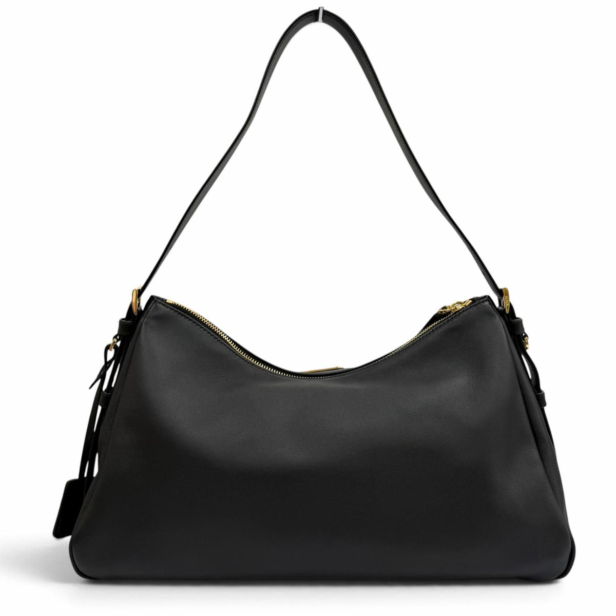 Prada Emme Large Soft Gray Leather Shoulder Bag Triangle Logo — view 4