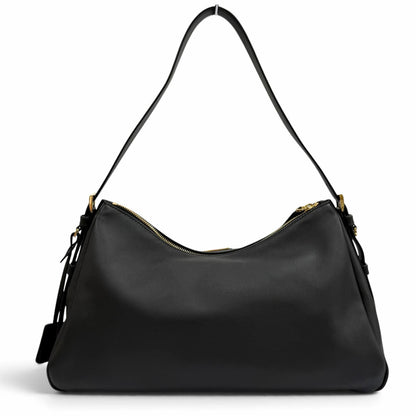 Prada Emme Large Soft Gray Leather Shoulder Bag Triangle Logo — view 4
