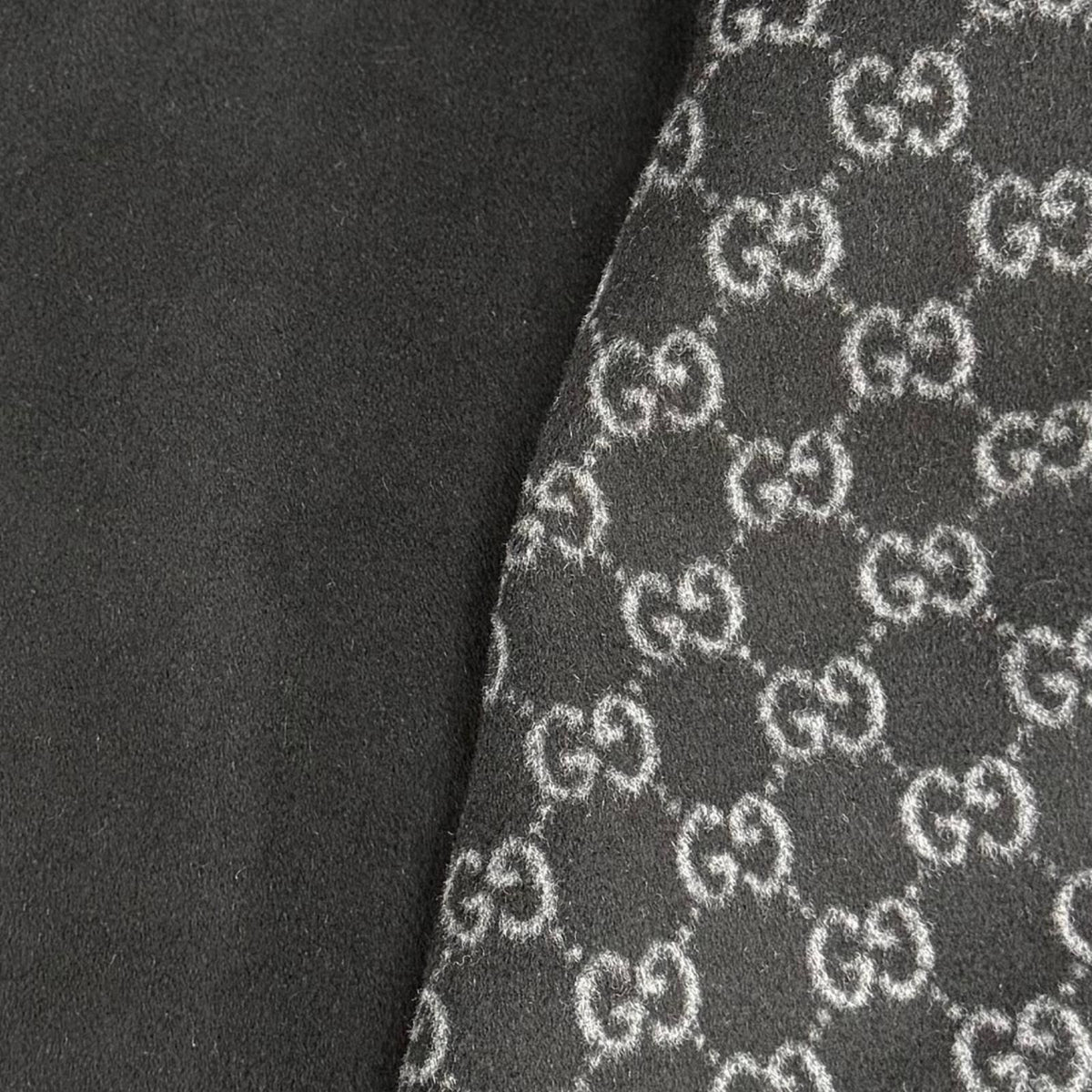 Gucci Reversible Wool Blend GG Silk Coat Belt Wrap Black 36 — view 6