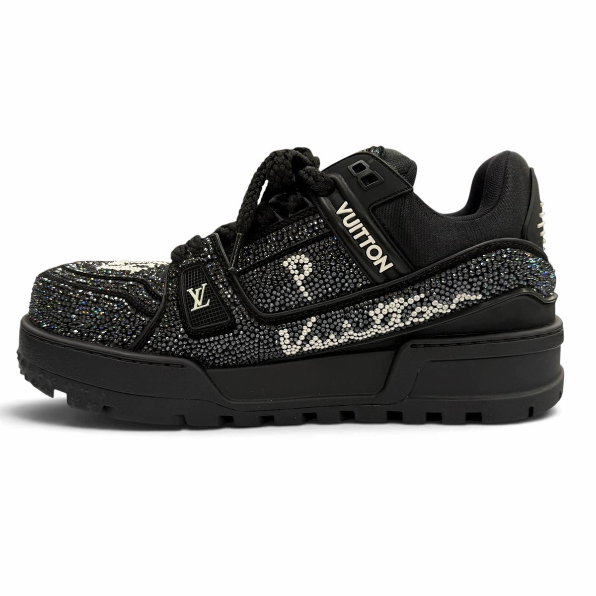 Louis Vuitton LV Trainers Maxi Line Swarovski Rhinestone Lace-up Sneakers — view 6