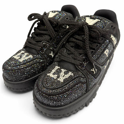 Louis Vuitton LV Trainers Maxi Line Swarovski Rhinestone Lace-up Sneakers