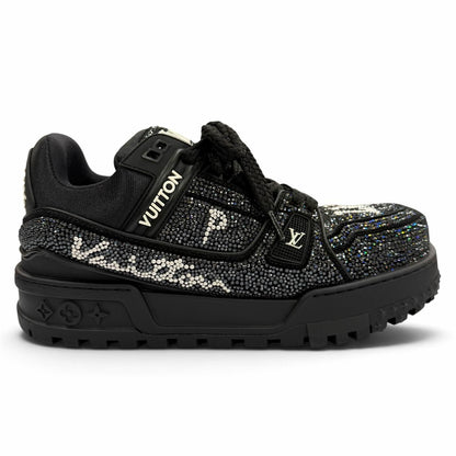 Louis Vuitton LV Trainers Maxi Line Swarovski Rhinestone Lace-up Sneakers — view 7
