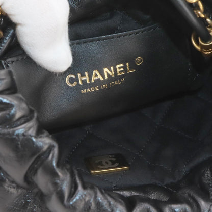 Chanel 22 Mini 2-Way Chain Shoulder Bag Calfskin Black — view 7