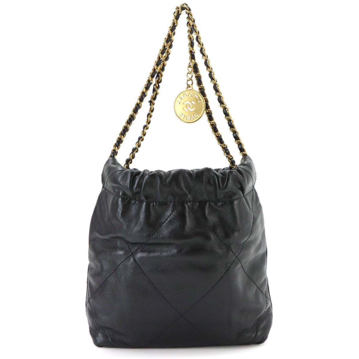 Chanel 22 Mini 2-Way Chain Shoulder Bag Calfskin Black — view 3