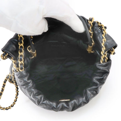 Chanel 22 Mini 2-Way Chain Shoulder Bag Calfskin Black — view 6