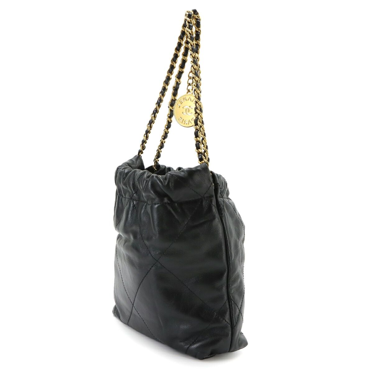 Chanel 22 Mini 2-Way Chain Shoulder Bag Calfskin Black — view 2