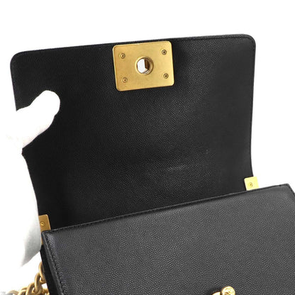 Chanel Boy Small Chain Shoulder Bag Caviar Leather Black — view 6