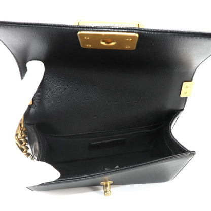 Chanel Boy Small Chain Shoulder Bag Caviar Leather Black — view 7