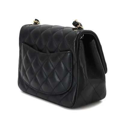 Chanel Mini Quilted Chain Shoulder Bag Lambskin Black Gold — view 4