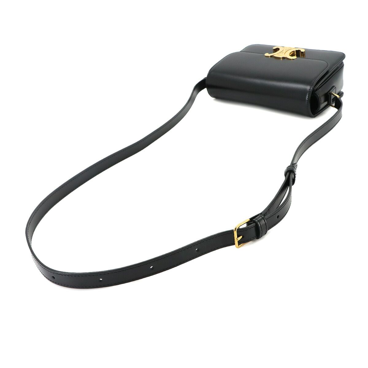 Celine Teen Triomphe Bag Shoulder Leather Black Gold — view 5