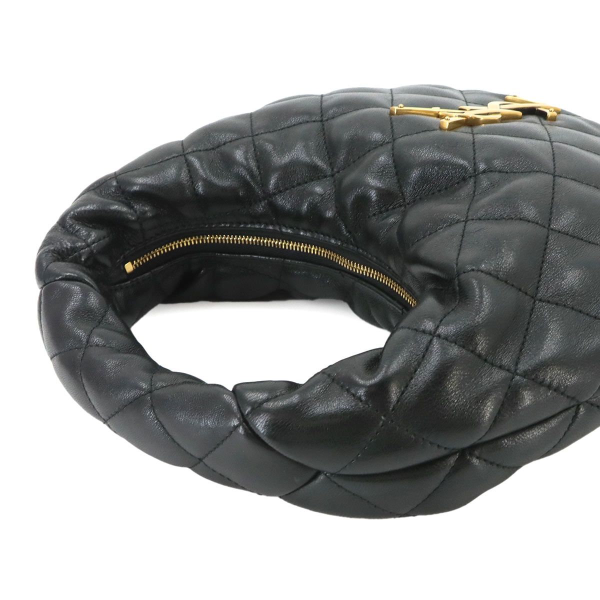 Saint Laurent Icarino Hand Bag Leather Black Gold Bag — view 5