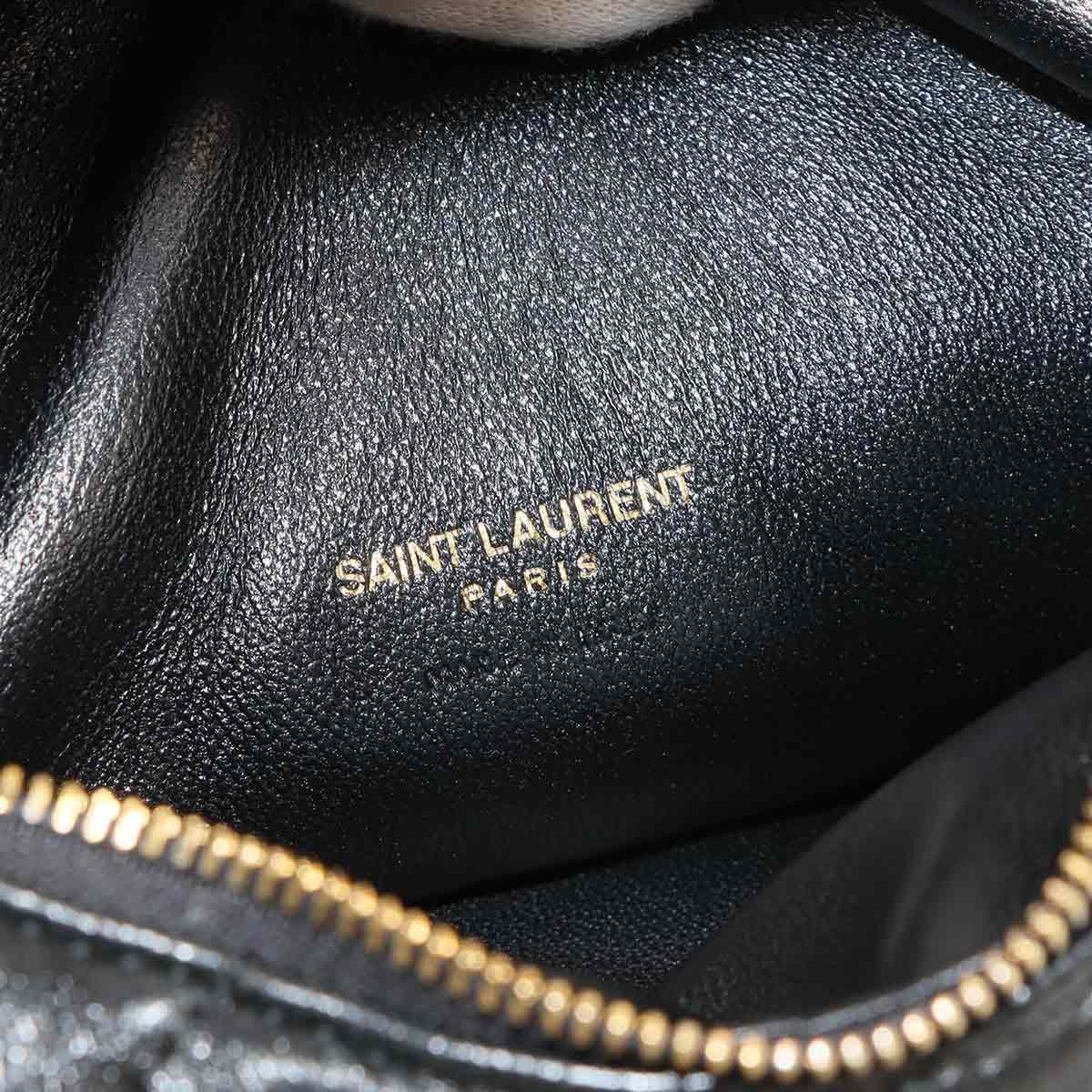 Saint Laurent Icarino Hand Bag Leather Black Gold Bag — view 7
