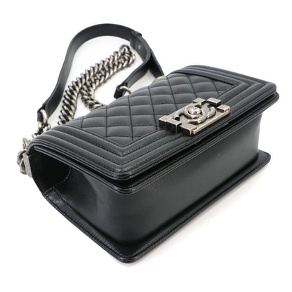 Chanel Boy Small Chain Shoulder Bag Caviar Leather Black — view 5