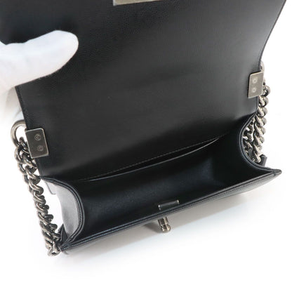 Chanel Boy Small Chain Shoulder Bag Caviar Leather Black — view 8