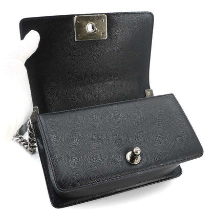 Chanel Boy Small Chain Shoulder Bag Caviar Leather Black — view 7