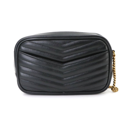 Saint Laurent Lou Chain Shoulder Bag Leather Black Gold — view 3