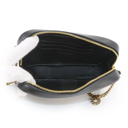 Saint Laurent Lou Chain Shoulder Bag Leather Black Gold — view 7