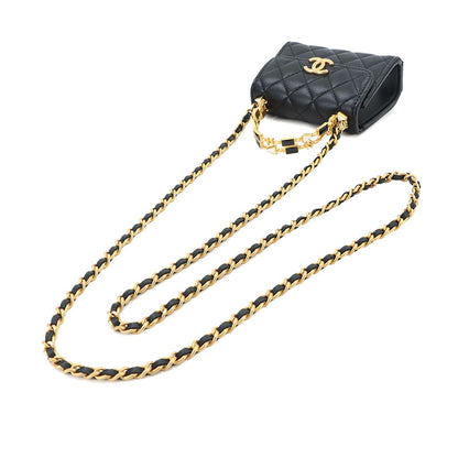 Chanel Quilted Chain Clutch 2-Way Lambskin Black — view 6