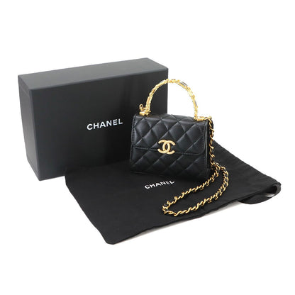 Chanel Quilted Chain Clutch 2-Way Lambskin Black — view 2