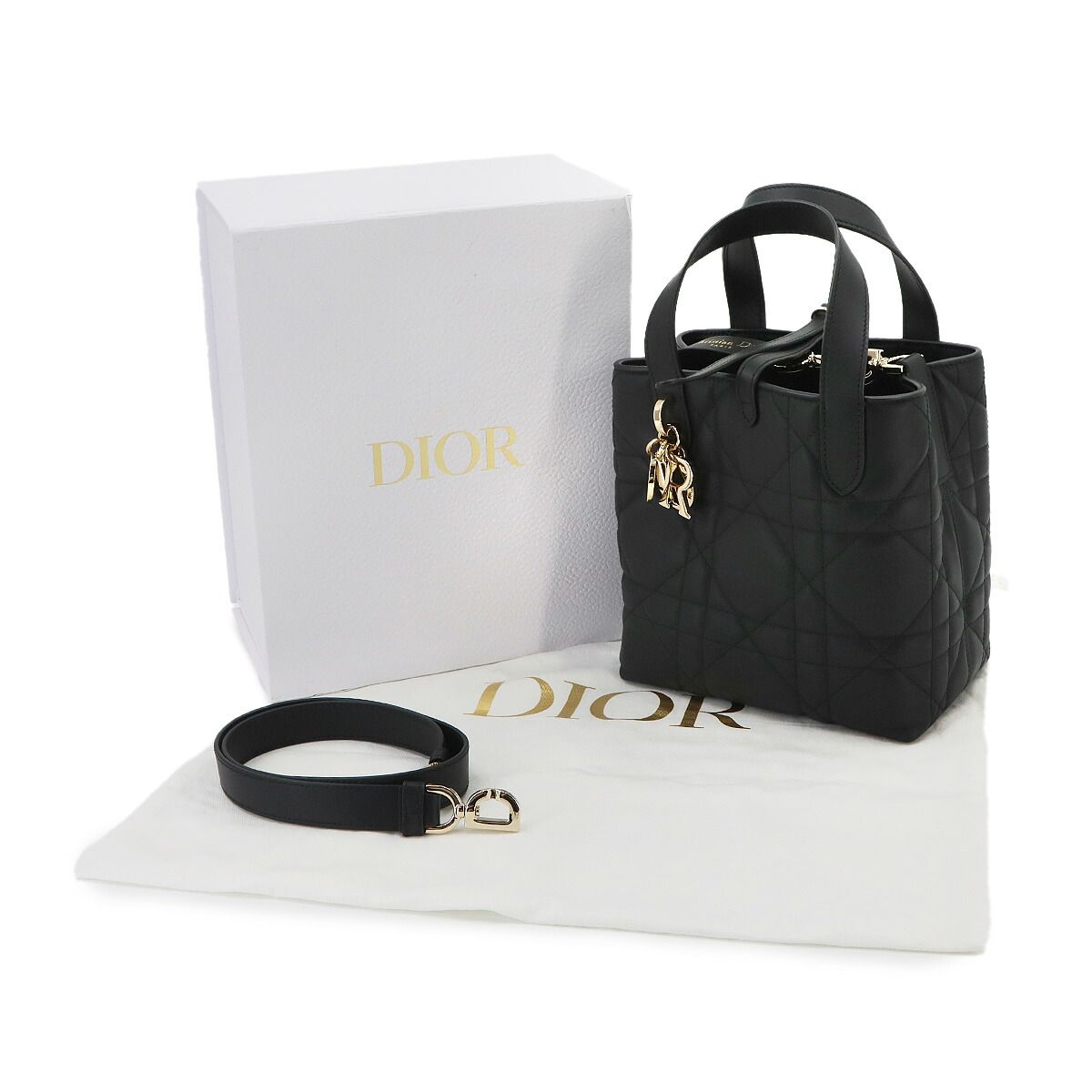 Dior Macro Cannage Toujours Vertical Small Tote — view 2