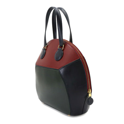 Hermes Ile de Shiki Hand Bag Box Calf Rouge Ash Blue Indigo Green — view 3
