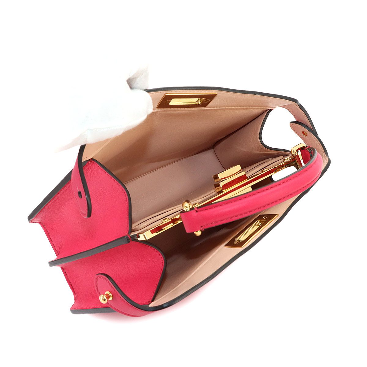 Fendi Peekaboo ISeeU Small 2-Way Bag Leather Pink — view 8