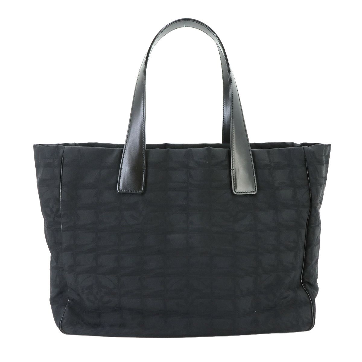 Chanel New Travel Line Tote MM Nylon Jacquard Leather Black — view 3
