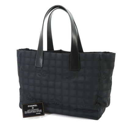 Chanel New Travel Line Tote MM Nylon Jacquard Leather Black — view 2