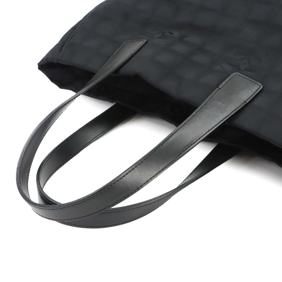Chanel New Travel Line Tote MM Nylon Jacquard Leather Black — view 6