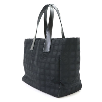 Chanel New Travel Line Tote MM Nylon Jacquard Leather Black — view 4