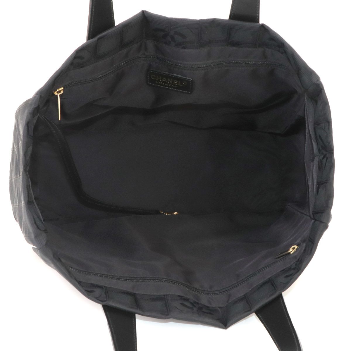 Chanel New Travel Line Tote MM Nylon Jacquard Leather Black — view 7