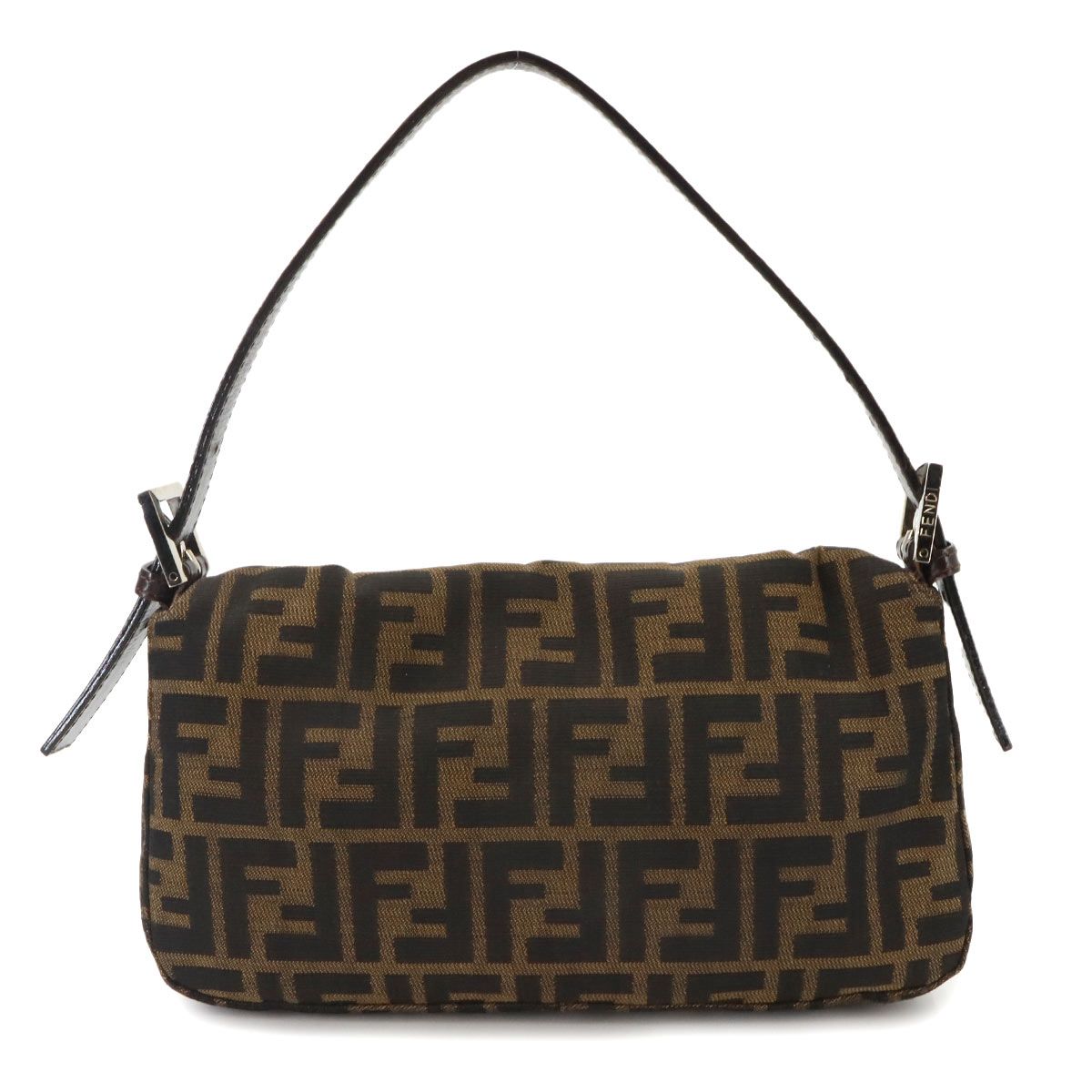 Fendi Zucca Mamma Baguette Shoulder Bag Canvas Leather Brown Silver — view 2