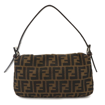 Fendi Zucca Mamma Baguette Shoulder Bag Canvas Leather Brown Silver — view 2