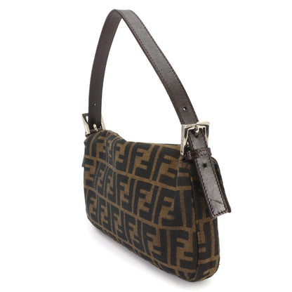 Fendi Zucca Mamma Baguette Shoulder Bag Canvas Leather Brown Silver — view 3