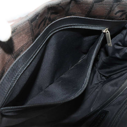 Chanel New Travel Line Tote PM Nylon Jacquard Leather Dark Brown Vintage — view 8