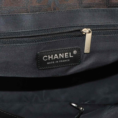 Chanel New Travel Line Tote PM Nylon Jacquard Leather Dark Brown Vintage — view 7