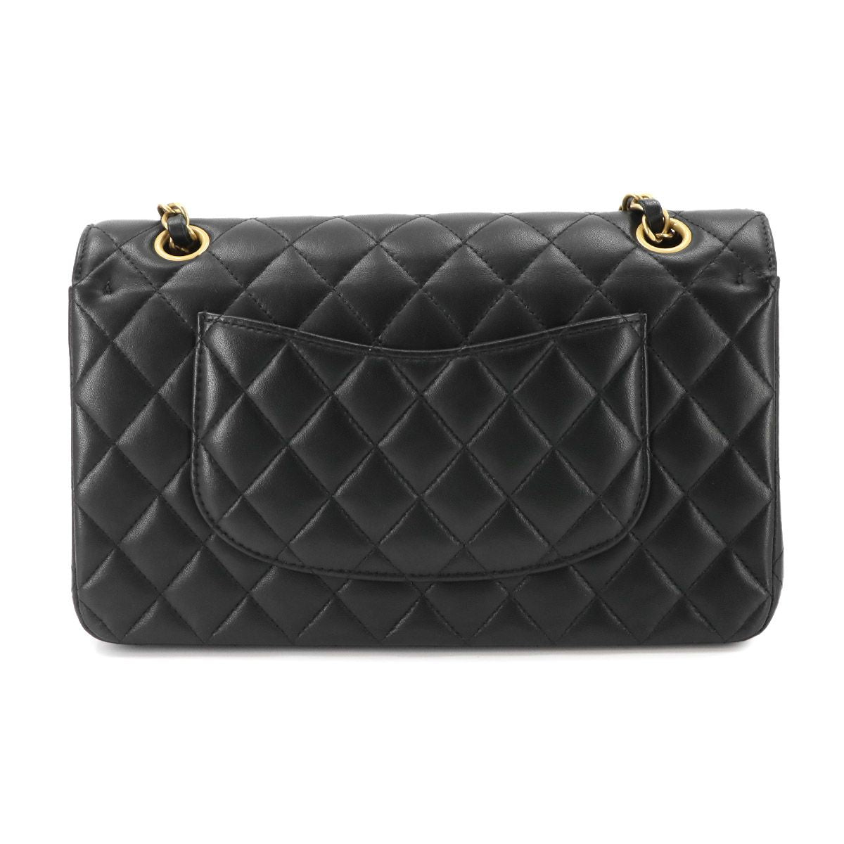 Chanel Quilted 25 Chain Shoulder Bag Lambskin Black Gold Icon — view 2