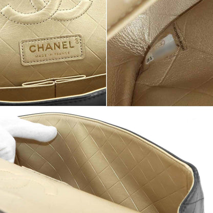 Chanel Quilted 25 Chain Shoulder Bag Lambskin Black Gold Icon — view 8