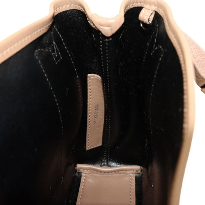 Balenciaga Navy Cabas XS 2-Way Tote Shoulder Bag Leather Canvas Brown — view 8