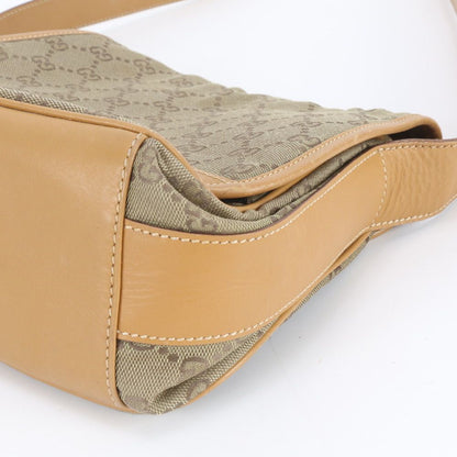 Gucci Vintage GG Canvas 0 Leather Shoulder Bag Crossbody Brown — view 4