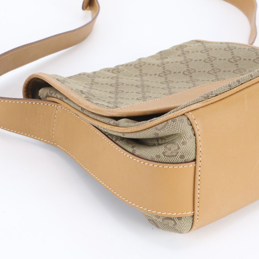 Gucci Vintage GG Canvas 0 Leather Shoulder Bag Crossbody Brown — view 6