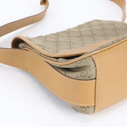 Gucci Vintage GG Canvas 0 Leather Shoulder Bag Crossbody Brown — view 6