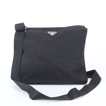 Prada Tessuto Nylon Triangle Logo Leather Shoulder Bag Crossbody Messenger