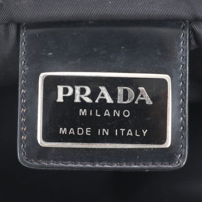 Prada Tessuto Nylon Triangle Logo Leather Shoulder Bag Crossbody Messenger — view 8