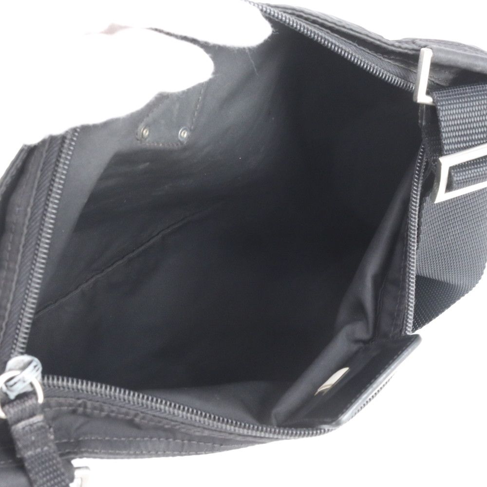 Prada Tessuto Nylon Triangle Logo Leather Shoulder Bag Crossbody Messenger — view 7